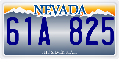 NV license plate 61A825