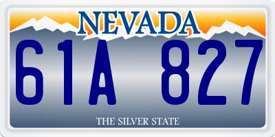 NV license plate 61A827