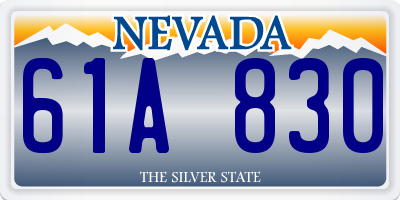 NV license plate 61A830