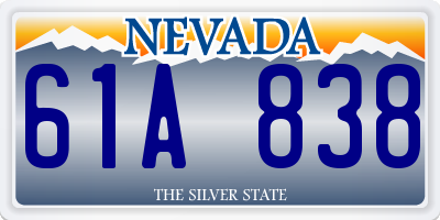 NV license plate 61A838