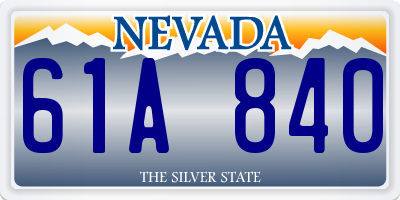 NV license plate 61A840