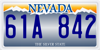 NV license plate 61A842