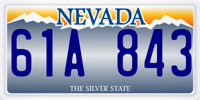 NV license plate 61A843