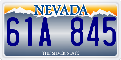 NV license plate 61A845