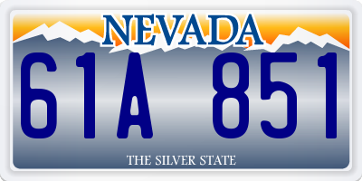 NV license plate 61A851