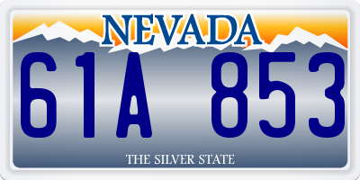 NV license plate 61A853