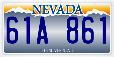 NV license plate 61A861