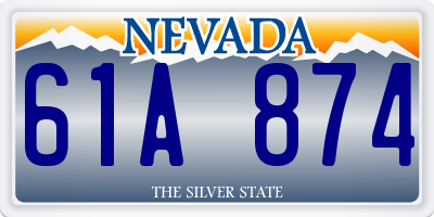 NV license plate 61A874