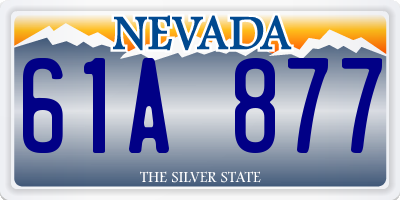 NV license plate 61A877