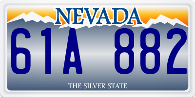 NV license plate 61A882