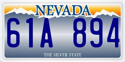 NV license plate 61A894