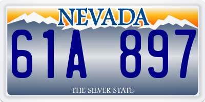 NV license plate 61A897