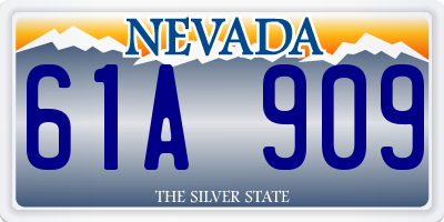 NV license plate 61A909
