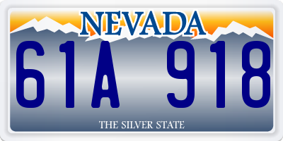 NV license plate 61A918