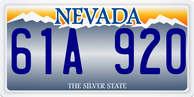 NV license plate 61A920