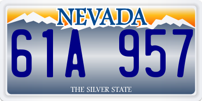 NV license plate 61A957