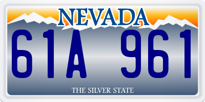 NV license plate 61A961