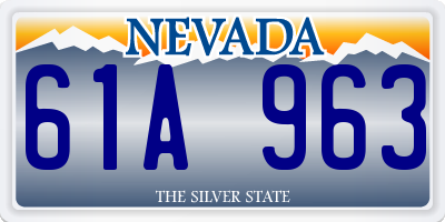 NV license plate 61A963