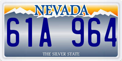 NV license plate 61A964