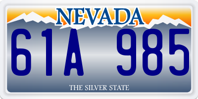 NV license plate 61A985