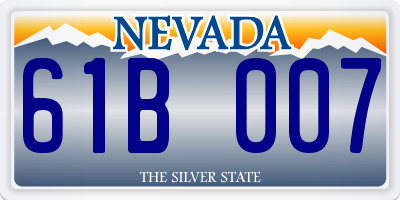 NV license plate 61B007