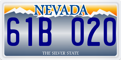 NV license plate 61B020