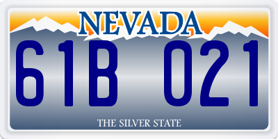 NV license plate 61B021