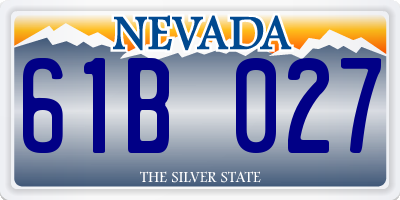 NV license plate 61B027