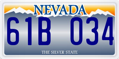 NV license plate 61B034