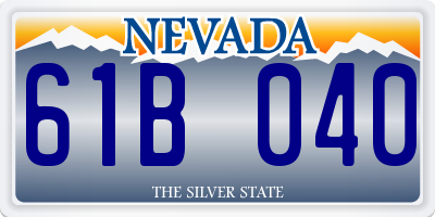 NV license plate 61B040