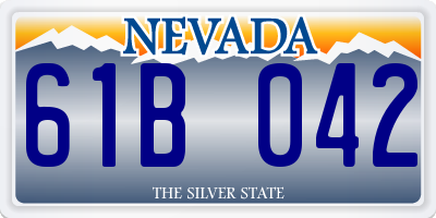 NV license plate 61B042