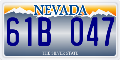 NV license plate 61B047