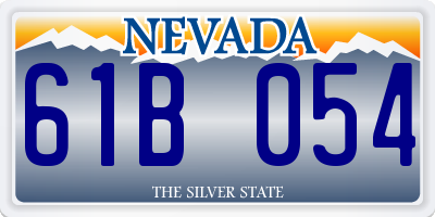 NV license plate 61B054