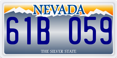 NV license plate 61B059