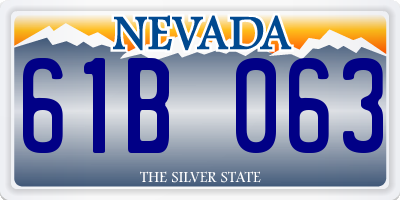 NV license plate 61B063