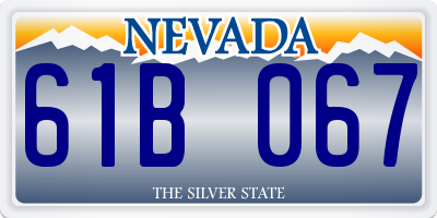 NV license plate 61B067