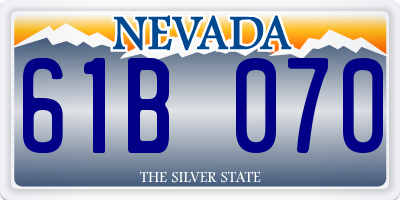 NV license plate 61B070