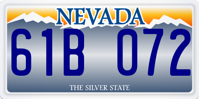 NV license plate 61B072