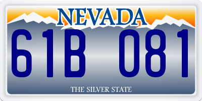 NV license plate 61B081