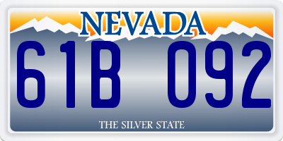 NV license plate 61B092
