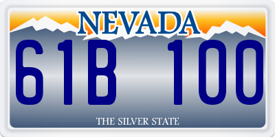 NV license plate 61B100