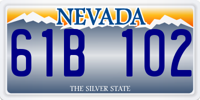 NV license plate 61B102