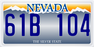 NV license plate 61B104