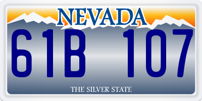 NV license plate 61B107