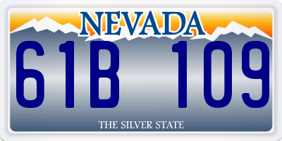 NV license plate 61B109