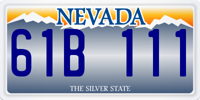 NV license plate 61B111