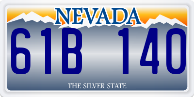 NV license plate 61B140