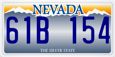 NV license plate 61B154