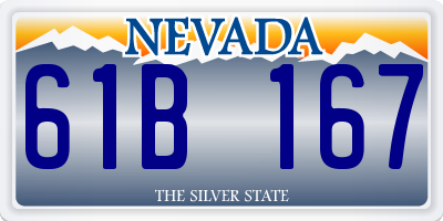 NV license plate 61B167