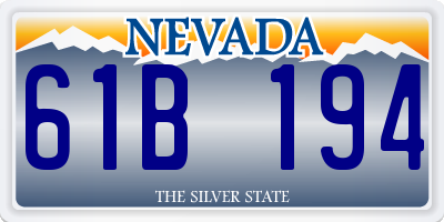 NV license plate 61B194